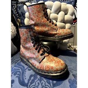 Dr Martens Vintage Rose Green and Red Made in England size 7/38